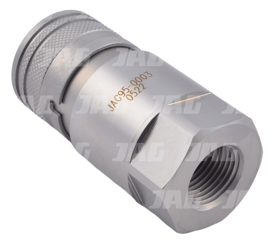 JAG95-0003 Szybkozłącze hydrauliczne flat face(suchoodcinające)-gniazdo, 1/2"BSP, DN12,5, ISO16028