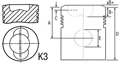 JAG99-0791 Tłok Deutz FL913 3-pierścienie - obrazek 2