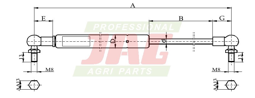 JAG99-1076 Siłownik gazowy JAG - obrazek 2