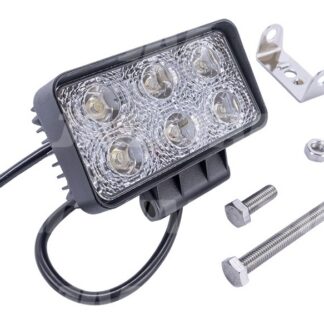 JAG96-0015 Lampa robocza LED, 18W, 10-30V, 6 EPISTAR LEDx3W, FLOOD, Prostokątna JAG