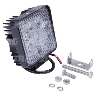 JAG96-0027 Lampa robocza LED, 27W, 10-30V, 9 EPISTAR LEDx3W, SPOT, Kwadratowa JAG