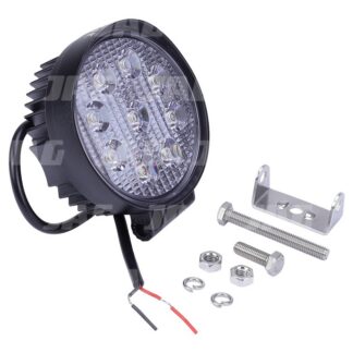 JAG96-0028 Lampa robocza LED, 27W, 10-30V, 9 EPISTAR LEDx3W, FLOOD, Okrągła JAG