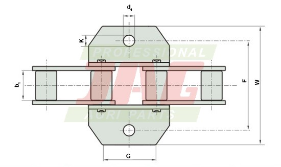 38.4VB/2K1/J3A Łańcuch podajnika pochyłego ROLLON-SOLID - obrazek 4